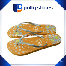 Flip Flop Mujer Floral Sandalias de Oro Floral Tamaño 36